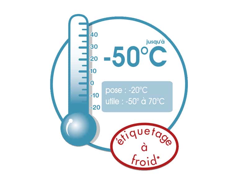 Etiquette adhésive de congélation très grand froid -50°C